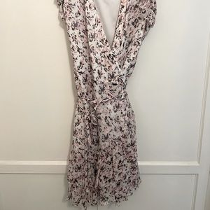 All saints mini wrap dress in pink floral